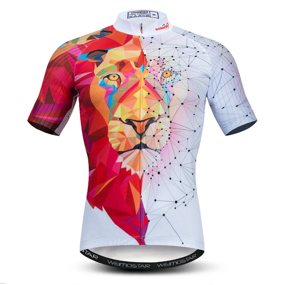 Pánsky cyklistický dres na leto - priedušný, rýchloschnúci cyklistický top s vreckami na cestnú aj horskú cyklistiku