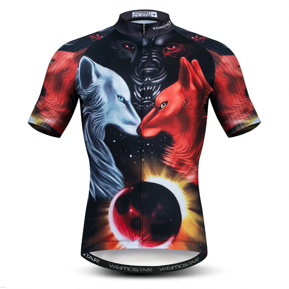 Pánsky cyklistický dres na leto - priedušný, rýchloschnúci cyklistický top s vreckami na cestnú aj horskú cyklistiku