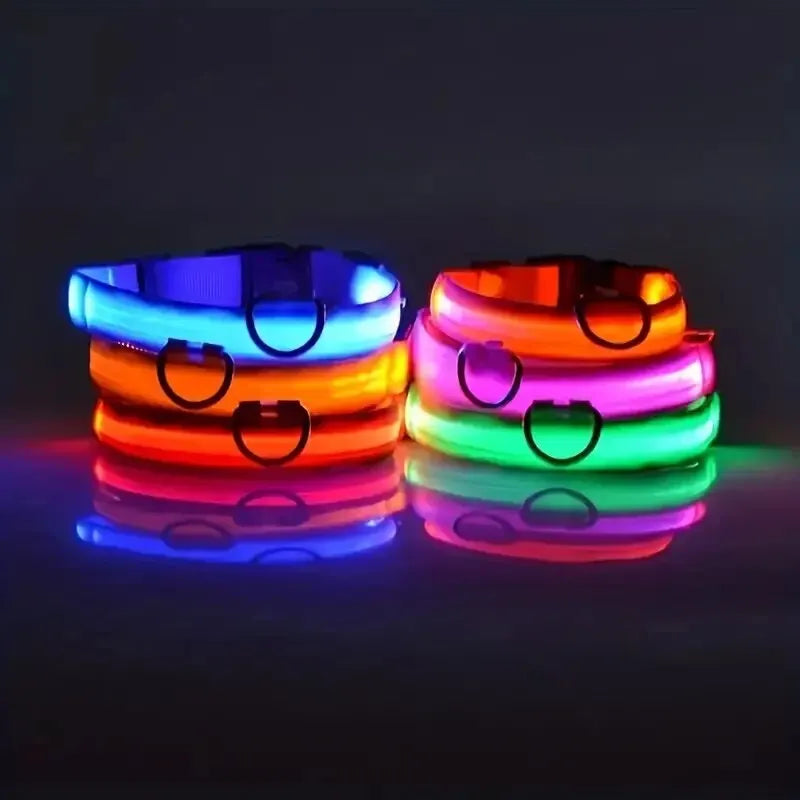 Nylon LED Világító Kutyanyakörv