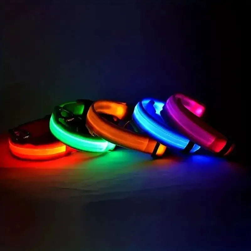 Nylon LED Világító Kutyanyakörv