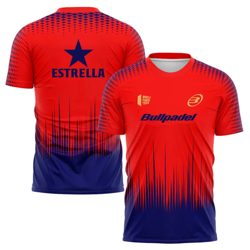 Férfi gradient póló – oversized, 3D mintás, légáteresztő nyári sport- és utcai felső padelhez, teniszhez, edzéshez