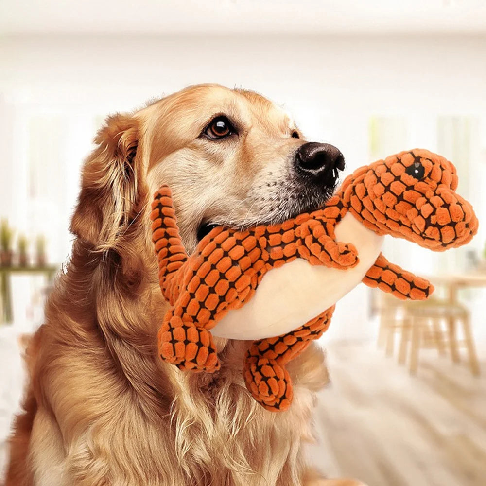 plush dinosaur toy for dogs - interactive chew toy for small dogs