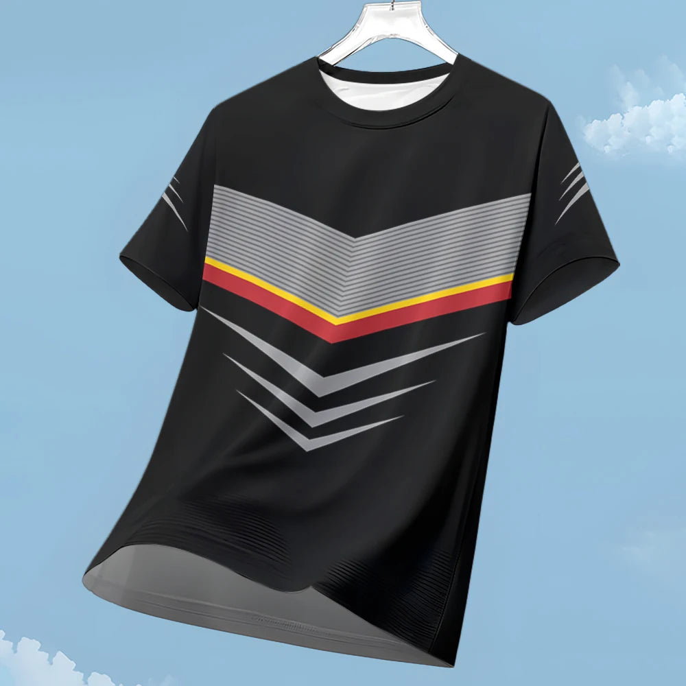 Férfi gradient póló – oversized, 3D mintás, légáteresztő nyári sport- és utcai felső padelhez, teniszhez, edzéshez