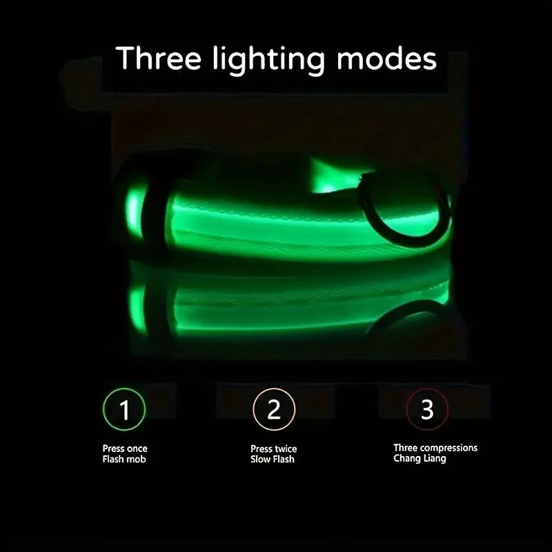 Nylon LED Világító Kutyanyakörv