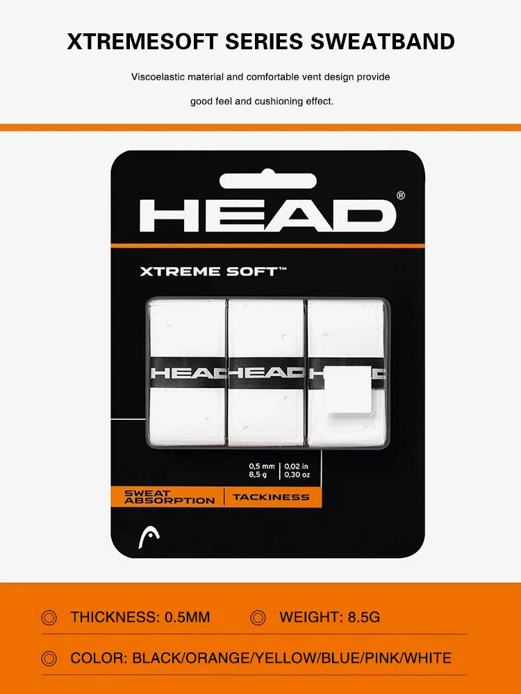 HEAD adhesive grip tape – non-slip PU overgrip for tennis rackets, fishing rods, training equipment (pack of 1/12/24/36 pieces)