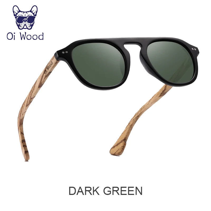 Oi Wood Polarizált Zebrafa Napszemüveg Klasszikus UV400