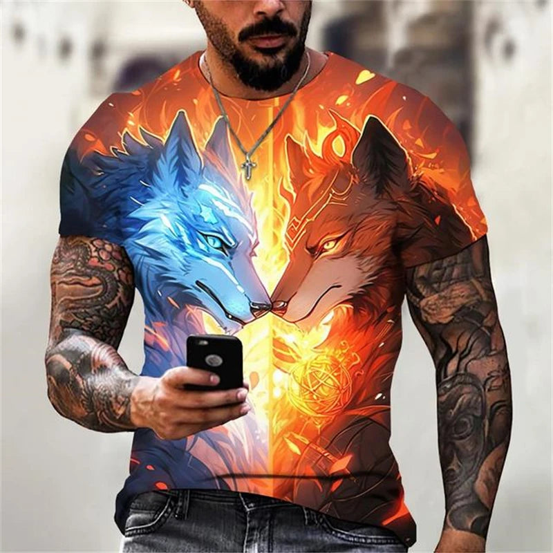 Férfi gradient póló – oversized, 3D mintás, légáteresztő nyári sport- és utcai felső padelhez, teniszhez, edzéshez