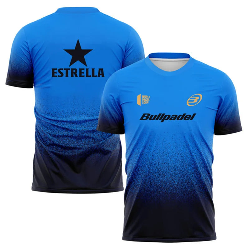 Férfi gradient póló – oversized, 3D mintás, légáteresztő nyári sport- és utcai felső padelhez, teniszhez, edzéshez