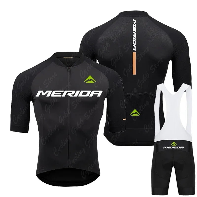 MERIDA men's cycling jersey and pants set - summer, breathable MTB/road cycling clothing with 19D gel padding