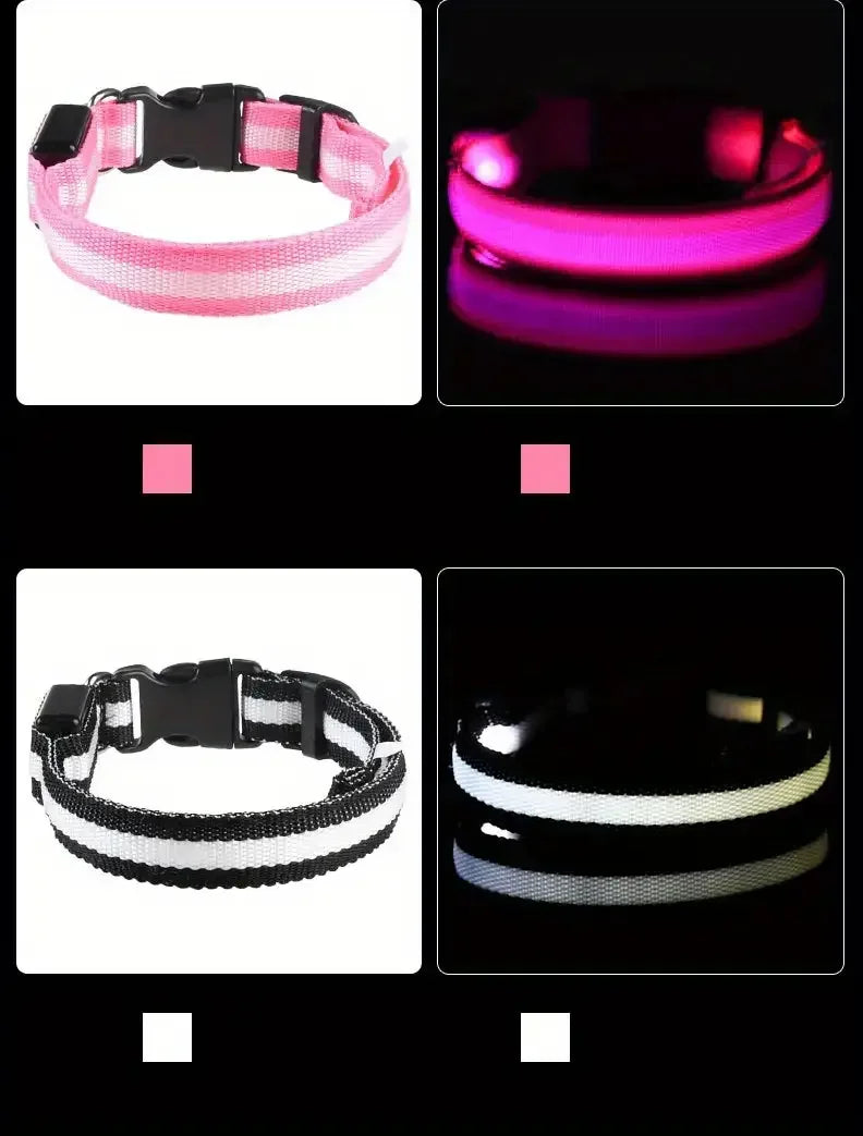 Nylon LED Világító Kutyanyakörv
