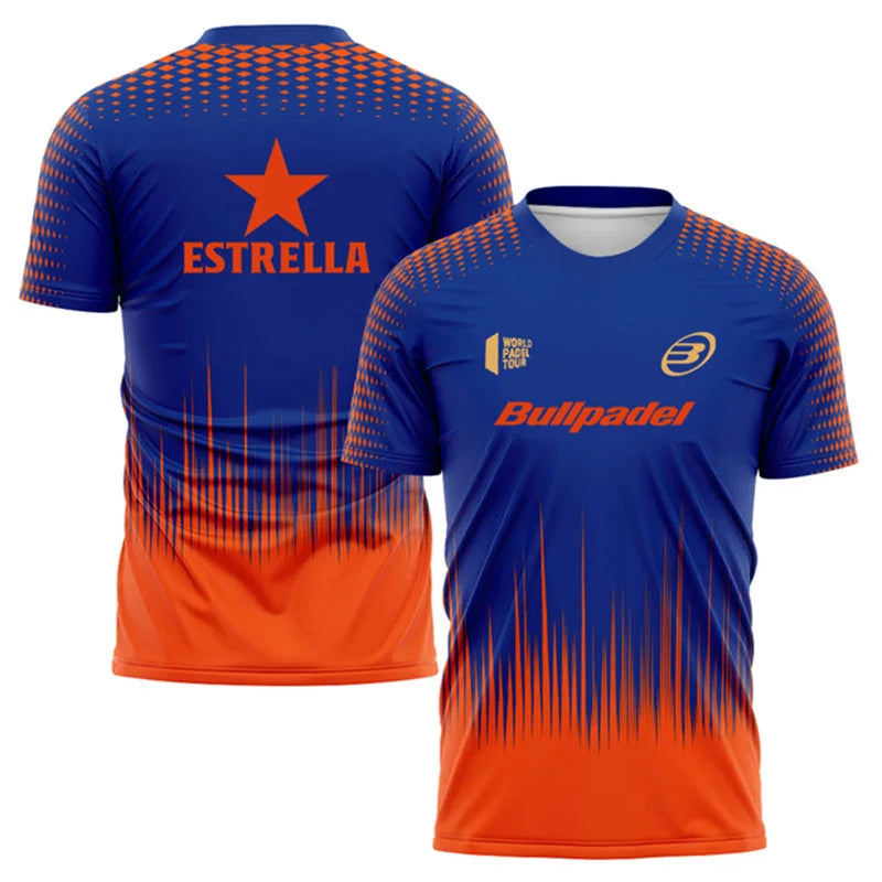 Férfi gradient póló – oversized, 3D mintás, légáteresztő nyári sport- és utcai felső padelhez, teniszhez, edzéshez