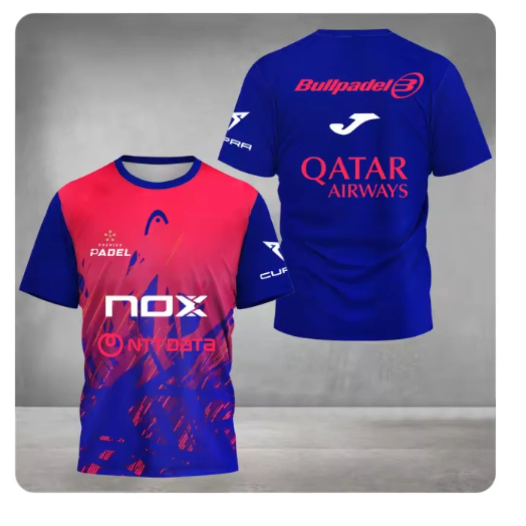 Unisex summer sports t-shirt - loose, quick-drying padel/tennis top for men
