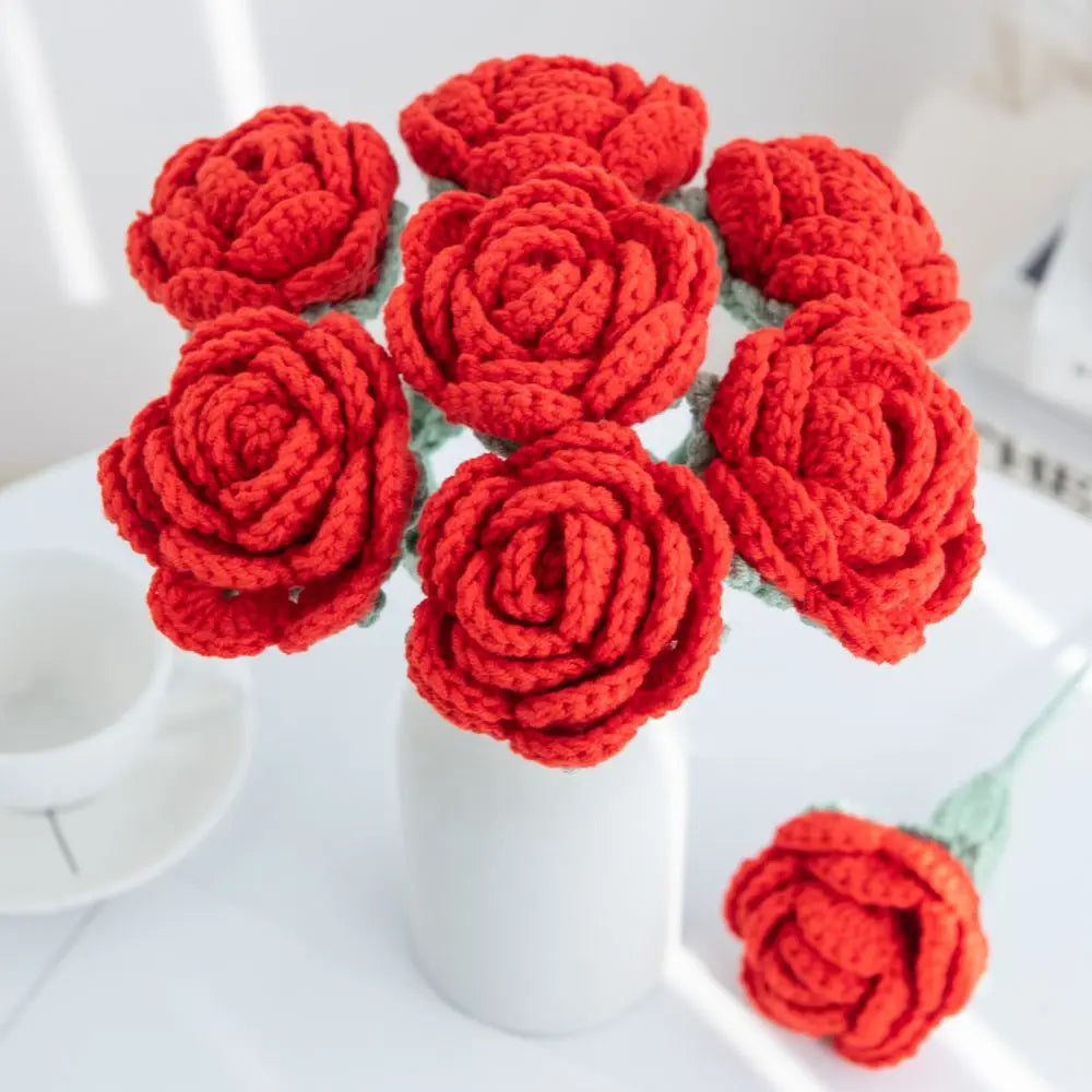 Velvet Forever Rose – Ručne háčkovaná kytica ruží