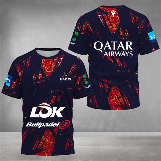 Gyorsan száradó férfi sportpóló – nyári laza szabás, teniszhez, padelhez, tollaslabdához, futáshoz, hétköznapi viseletre is