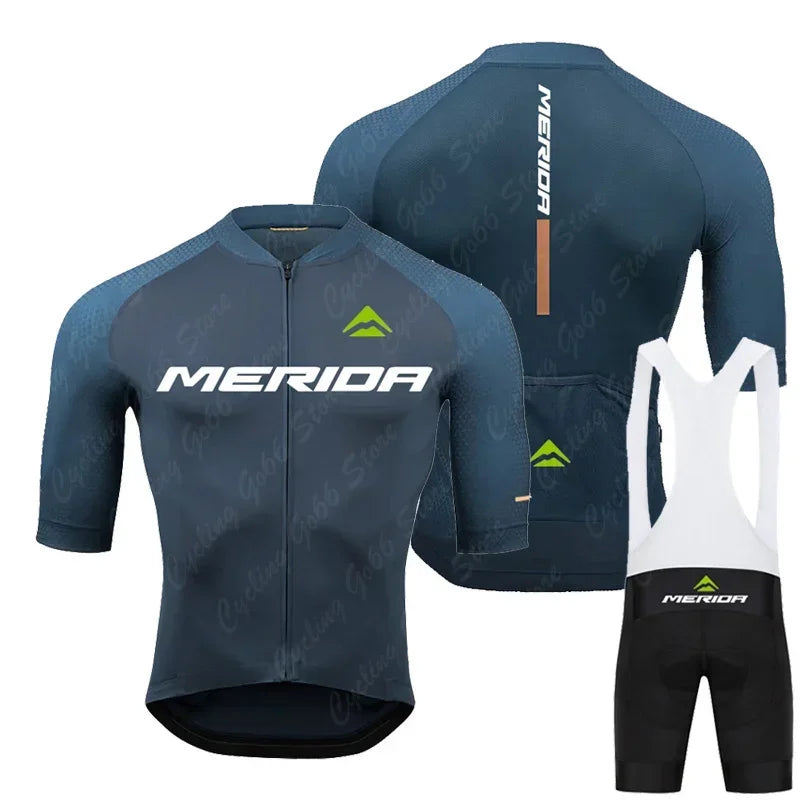 MERIDA men's cycling jersey and pants set - summer, breathable MTB/road cycling clothing with 19D gel padding
