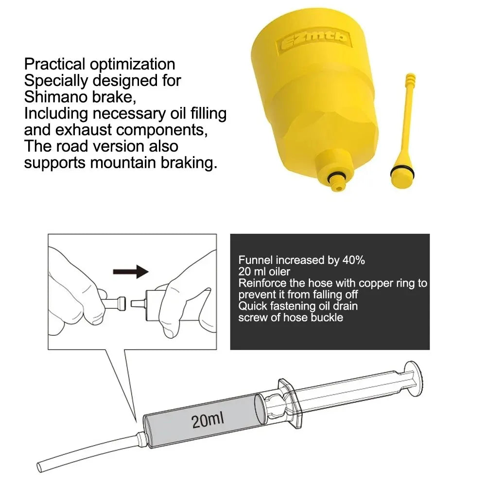 60 ml fékfolyadék és légtelenítő készlet – SHIMANO, TEKTRO, Avid tárcsafékes kerékpárokhoz, MTB és országúti kompatibilis szerviz szetfékekhez