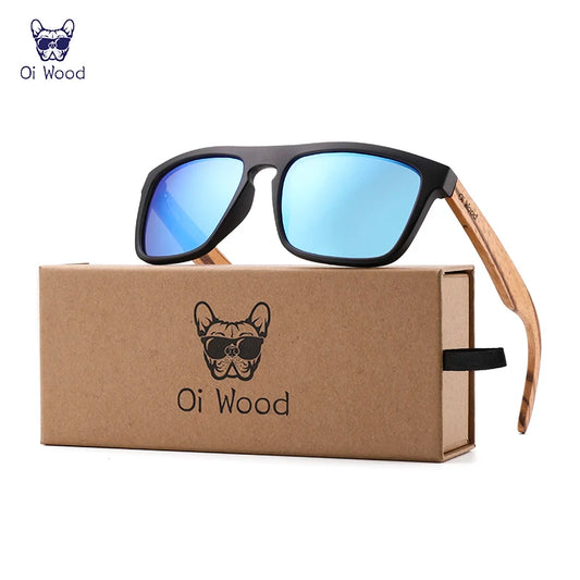 Oi Wood Téglalap alakú Polarizált Napszemüveg UV400