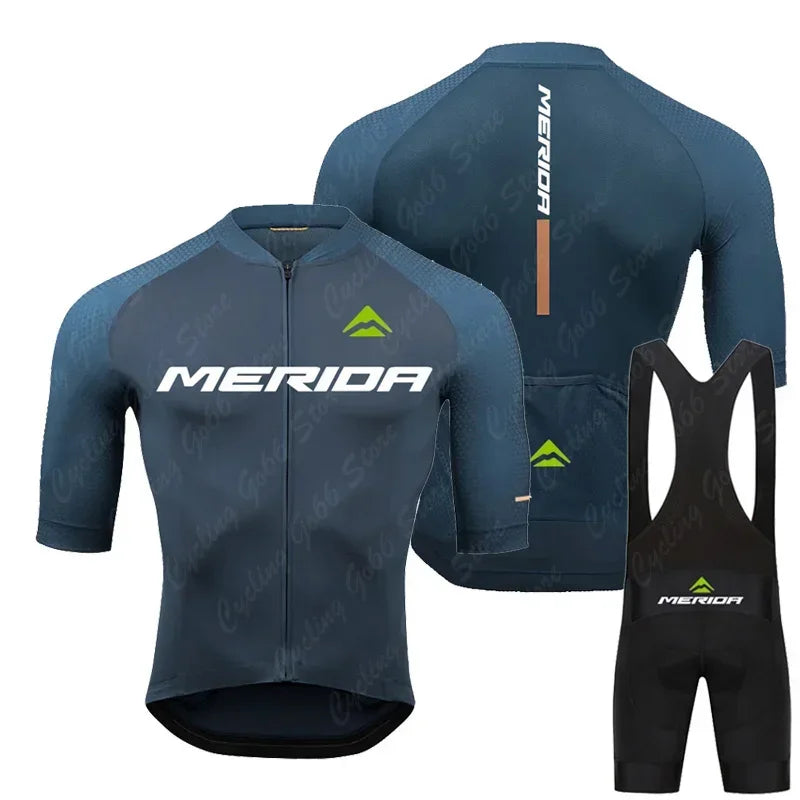 MERIDA men's cycling jersey and pants set - summer, breathable MTB/road cycling clothing with 19D gel padding