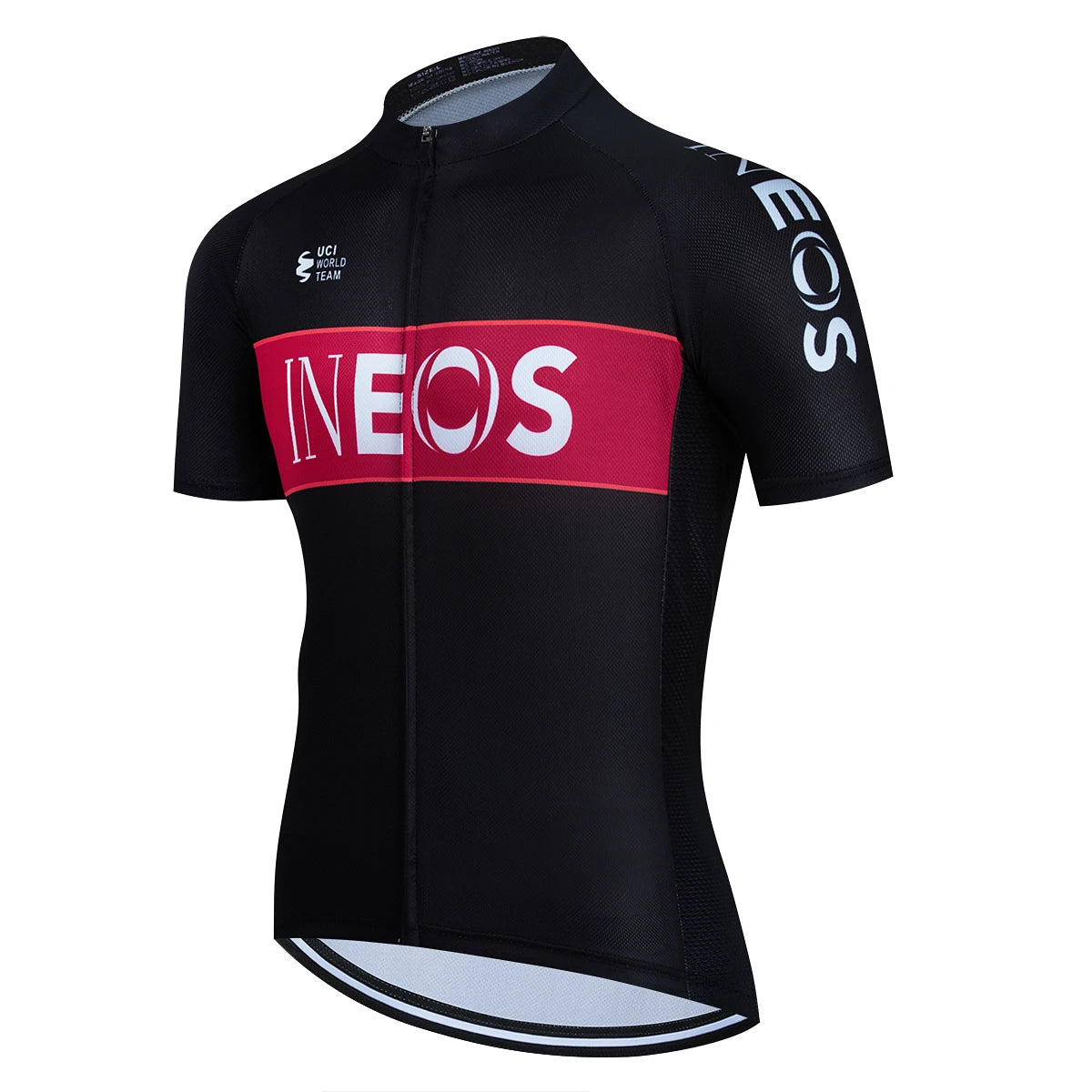2025 INEOS férfi kerékpáros mez – nyári, rövid ujjú, gyorsan száradó, légáteresztő országúti és MTB kerékpáros felső (19D GEL betéttel, UCI stílus)