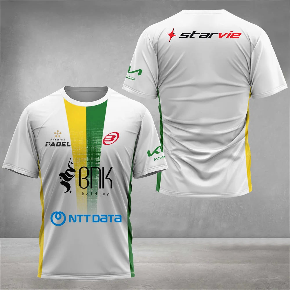Gyorsan száradó férfi padel/tenisz póló – légáteresztő, kényelmes, rövid ujjú sportfelső kültéri használatra