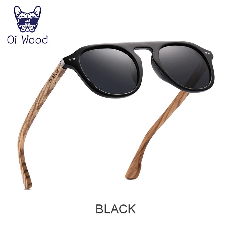 Oi Wood  Polarizált Zebrafa Napszemüveg Klasszikus UV400