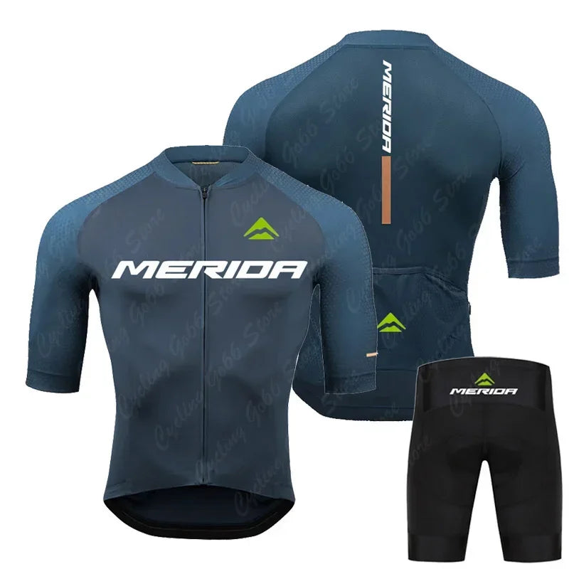 MERIDA men's cycling jersey and pants set - summer, breathable MTB/road cycling clothing with 19D gel padding