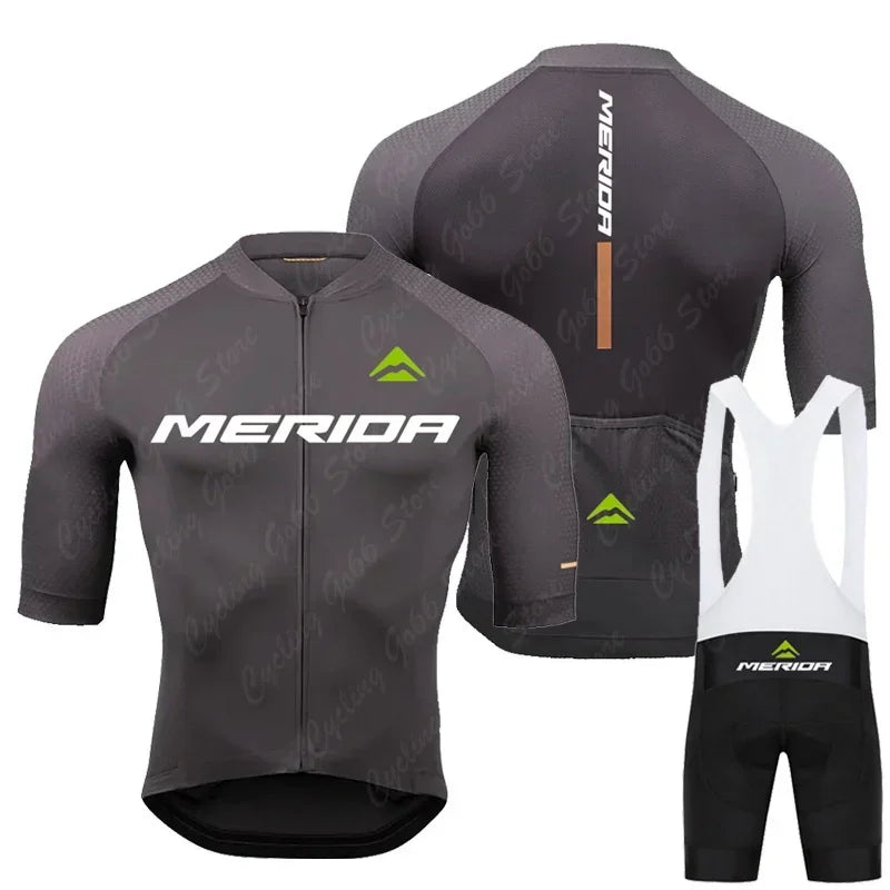 MERIDA men's cycling jersey and pants set - summer, breathable MTB/road cycling clothing with 19D gel padding