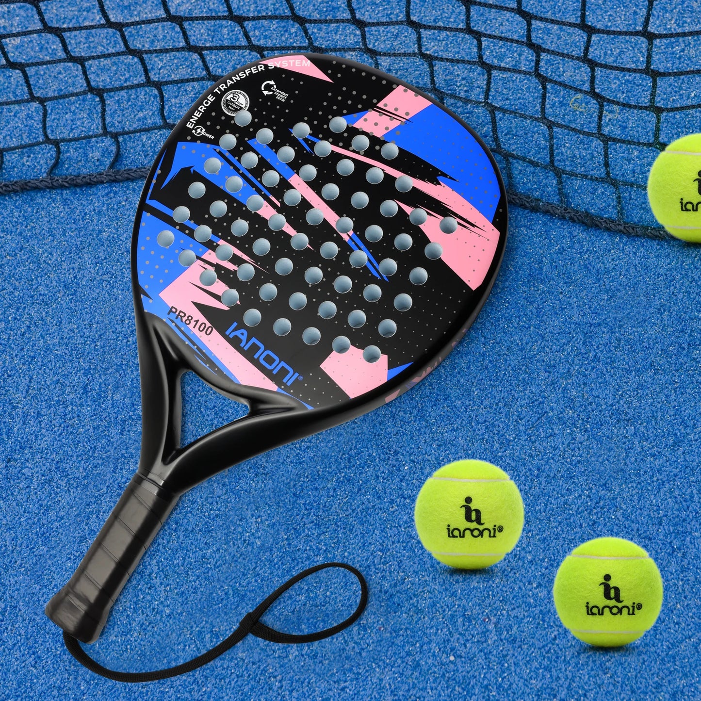 IANONI Padel racket – Carbon fiber surface, EVA memory foam core, lightweight men's racket