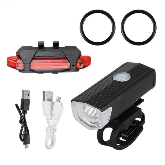 MTB USB-s kerékpárlámpa – újratölthető, vízálló LED