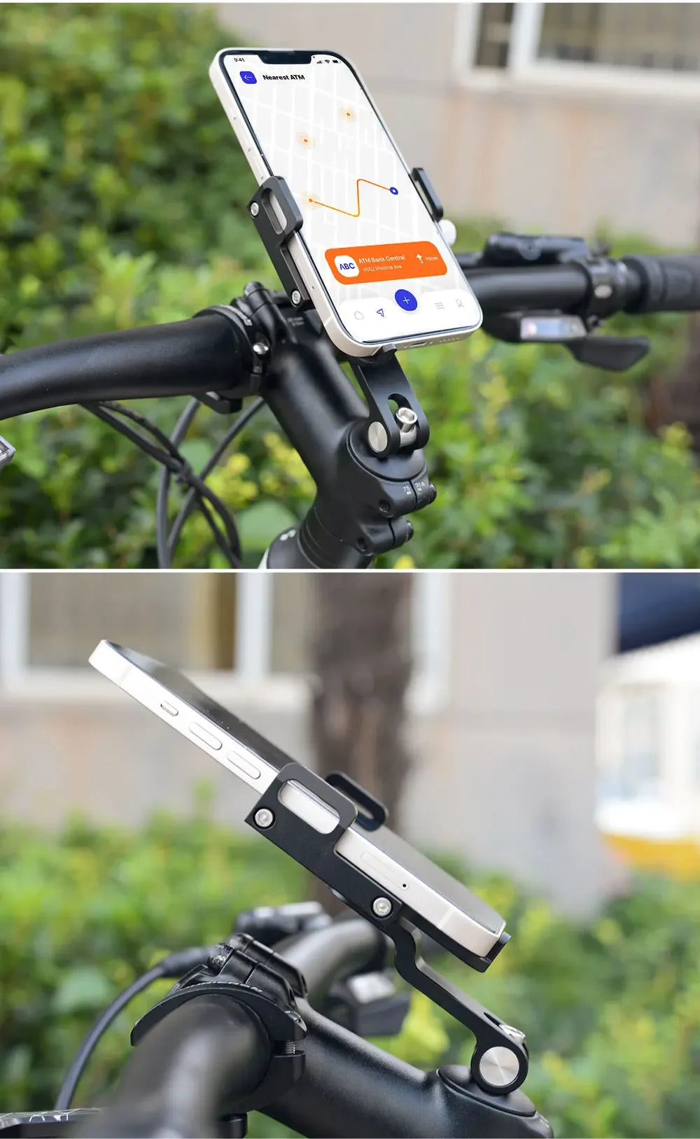ThinkRider MTB Telefontartó – 270°-ban Forgatható, Alumíniumból Készült, Állítható Biciklis Telefontartó