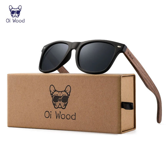 Oi Wood Természetes Fa Napszemüveg Polarizált, Ovális UV400