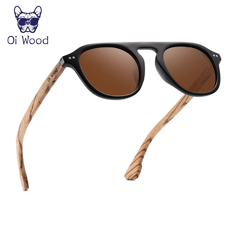 Oi Wood  Polarizált Zebrafa Napszemüveg Klasszikus UV400
