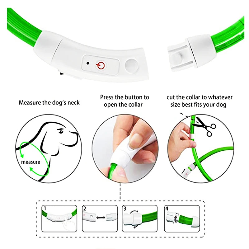USB Tölthető Világító Kutyanyakörv