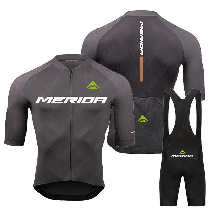 MERIDA men's cycling jersey and pants set - summer, breathable MTB/road cycling clothing with 19D gel padding