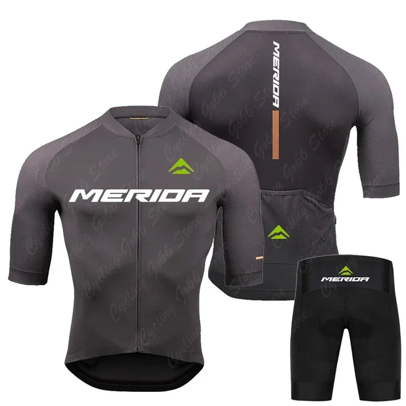 MERIDA men's cycling jersey and pants set - summer, breathable MTB/road cycling clothing with 19D gel padding